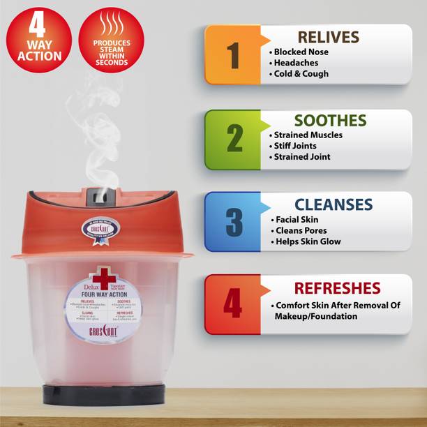CRESCENT Delux Steam Inhaler 4 Way Action ( Stay Healthy Look Beautiful Live Better ) Vaporizer