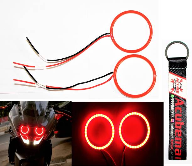 acube mart KTM RC200/390 ring light /Demon / Angel Eyes red with AM key chain Projector Lens