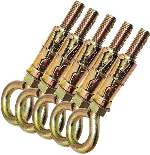 Goldstores Nut & Bolt Set Fasteners Round Close Hook, 12 mm, 5 Pieces