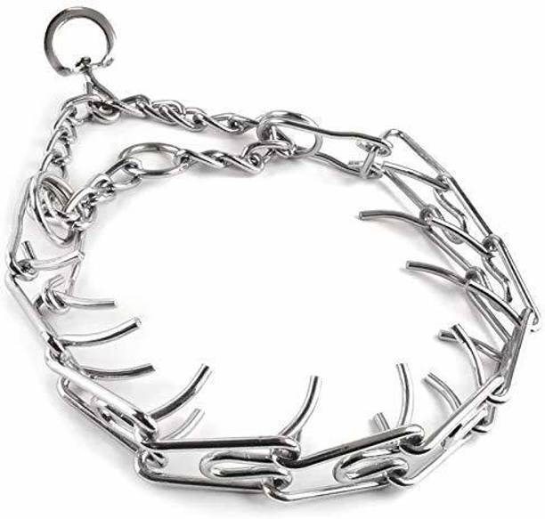 Pups&Pets Stainless Steel Chrome Plated Prong Collar for Dogs - 22 inch Dog Everyday Collar