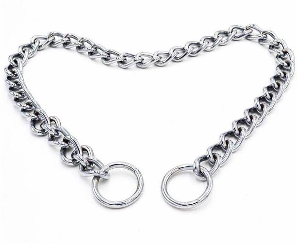 Pups&Pets Puppy Silver Color Choke Chain 17 Inch Silver (Pack of 1) Dog Everyday Collar