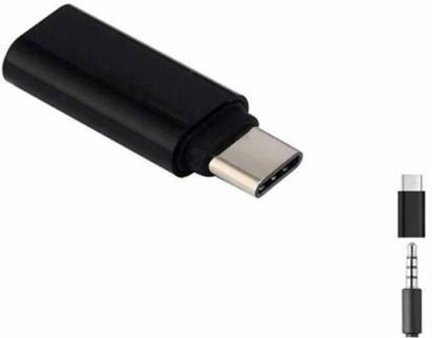 TechTime Black Type C to 3.5mm Aux/Headphone/Adapter/Jack Converter for Oneplus 6/7/7Pro/8/8Pro Phone Converter
