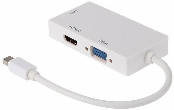 Nsinc  TV-out Cable Mini Displayport to HDMI/VGA/DVI Male to Female 3 in 1 Adapter, Thunderbolt Port Compatible for Apple Mac Book, Mac Book Pro, Mac Book Air, i Mac, Mac Mini, Mac Pro, Projector,