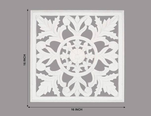 JUNED HANDICRAFTS WALL MOUNT PANEL ( WALL HANGING ) MULTIPURPUSE ) COLOUR WHITE ) SIZE 16X16 )