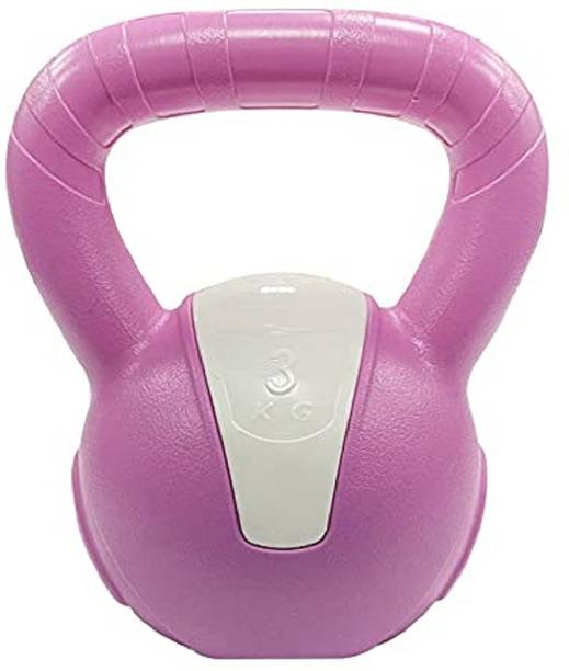 XpeeD Moulded Plastic Kettlebell for Home and Gym Workout Heavy Weight Equipment 3 KG Pink Kettlebell