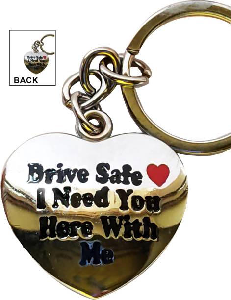 MASHKI Heart Shaped Metallic Drivesafe Keychain For Lovers/Spouses drive safe key chain Limited Edition Only Key Chain