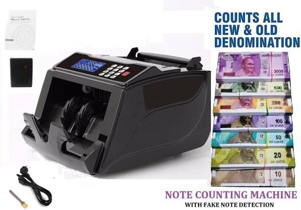 DRMS STORE Money Counting Machine with Fake Note Detector for All New & Old Indian Currency with Manual Value Feature and LCD Display(Banko-2) Note Counting Machine