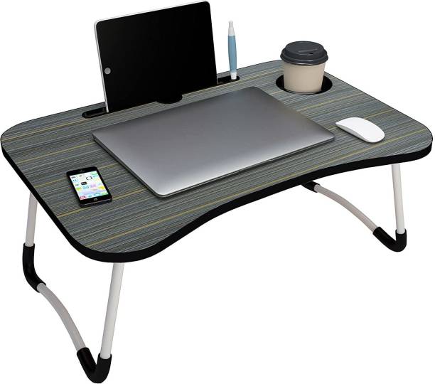 VRTREND Multipurpose Foldable with Cup Holder, Study , Bed Wood Portable Laptop Table