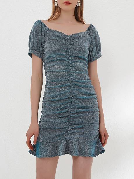 Urbanic Women Bodycon Blue Mini/Short Dress