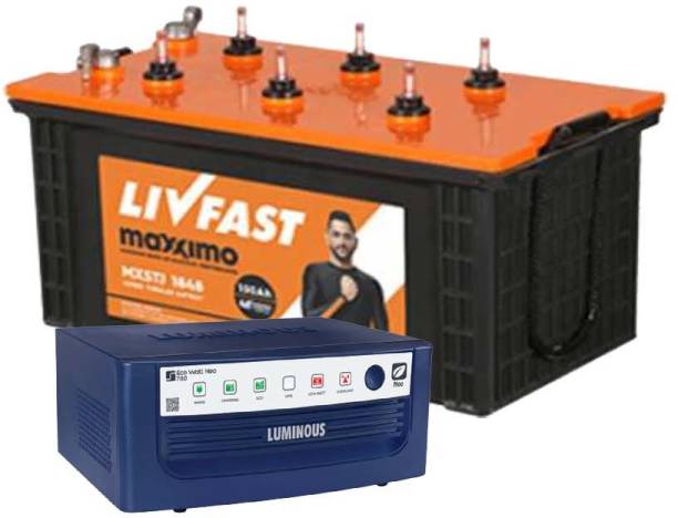Livfast MXSTJ 1848+Luminous Eco Watt Neo 700 Tubular Inverter Battery