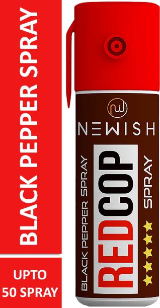 NEWISH Black Pepper Spray Self Defence for Women 50 Shots | Range upto -15 Feet | 35 gm | Pepper Spray Gun Pepper Stream Spray