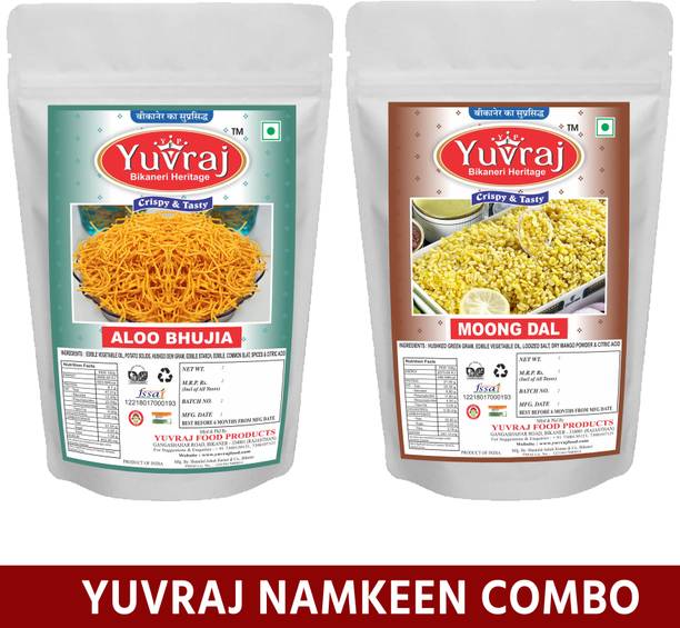 Yuvraj Food Product Aloo bhujiya & moong dal snacks for tea time (400 Gm x 2 ) Aloo Bhujia