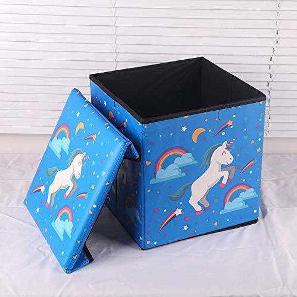 Storia Stool for Living Room Storage stools, Foldable Stool Unicorn blue Stool