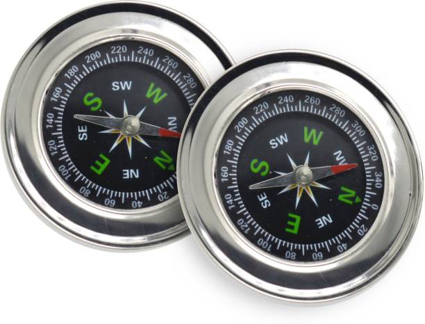 Protos India.Net 2 Pcs Stainless Steel Vastu Fengshui Camping Navigation Compass