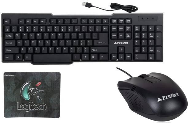 PRODOT 3 in 1 combo with keyboard mouse and mousepad Combo Set