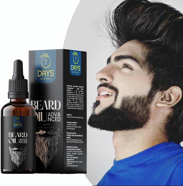 7 Days Beard Growth Oil - More Faster Beard Growth, 8 Natural Oils including Jojoba Oil, Vitamin E, Nourishment & Strengthening,100% Natural 100% result with sandalwood extracts Powerful Beard Oil Hair Oil