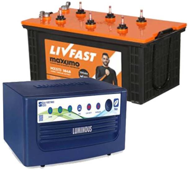 Livfast MXSTJ 1848+Luminous Eco Volt Neo 1050 Tubular Inverter Battery