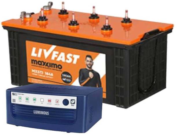 Livfast MXSTJ 1848+Luminous Eco Watt Neo 900 Tubular Inverter Battery