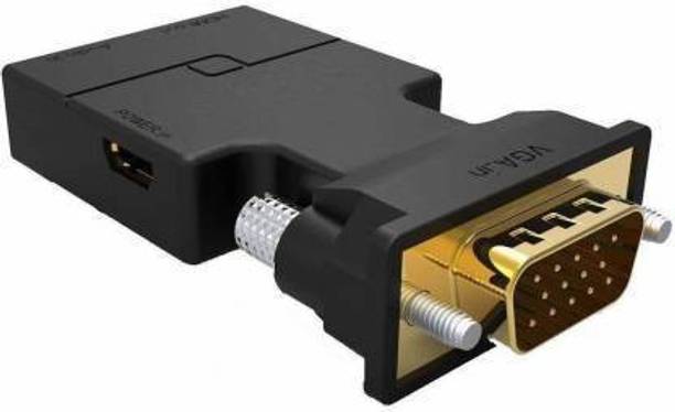 Nsinc  TV-out Cable VGA to HDMI Adapter Converter with Audio (Old PC to New TV/Monitor with HDMI), Male VGA to HDMI Video Adapter for TV, Computer, Projector with Audio,Power Cable,Portable,VGA (D-Sub,15-pin)