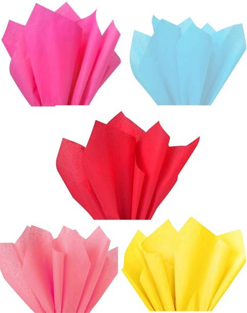3A Featuretail 25 Pc Mixed Color Tissue Paper/Non Woven Fabric for Gift/Flowers Making and Bouquet Wrapping 24 Inch x 28 Inch