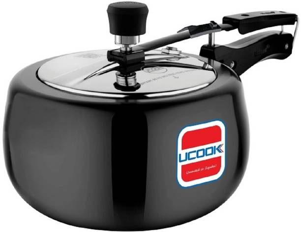 UCOOK By United Ekta Engg. Royale Duo 3 Litre Hard Anodised Innerlid Pressure Cooker 3 L इंडक्शन बॉटम प्रेशर कुकर