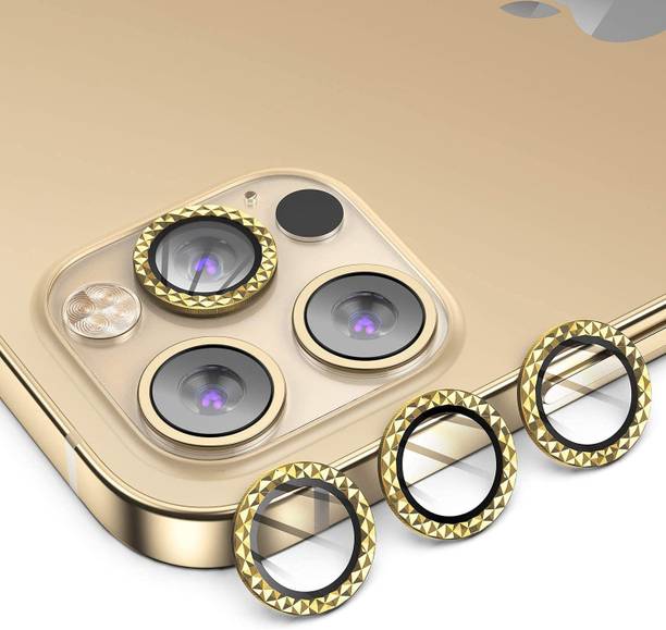 Casesily Camera Lens Protector for Apple iPhone 12 Pro Max Diamond Look Metal Color Ring Scratch & Bubble Proof