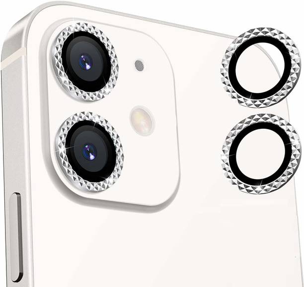 Casesily Camera Lens Protector for Apple iPhone 12 Diamond Look Metal Color Ring Scratch & Bubble Proof