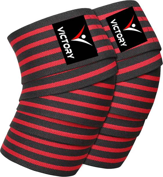VICTORY Knee Wrap for Weightlifting-Adjustable Straps,Stretchable Fabric For Fitness Knee Support