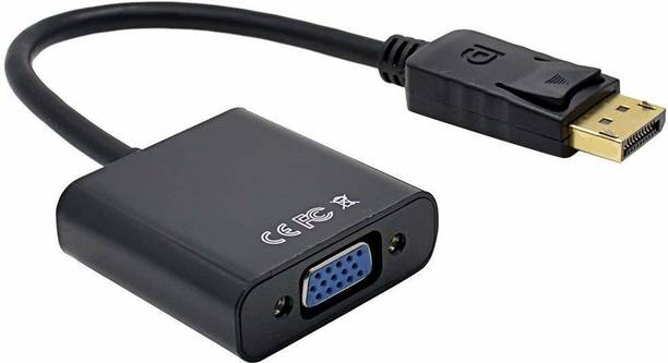 SINGING NOISE  TV-out Cable Displayport to VGA Adapter, Gold Plated DP (Black, For TV)