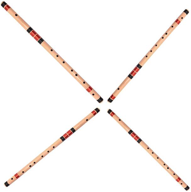 Shiv'z Muzic Flutes,SET of 4 PREMIUM C Natural Medium,B...