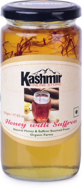 kashmir online store Honey With Saffron, Kashmiri Pure and natural honey ,500gm premium pack