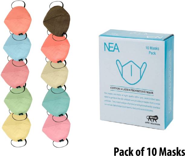 Nea COTTON UNISEX 3-LAYER N95 PROTECTIVE REUSABLE AND WASHABLE Face Mask Respirator WASHABLE FABRIC Water Resistant, Reusable, Washable Cloth Mask With Melt Blown Fabric Layer
