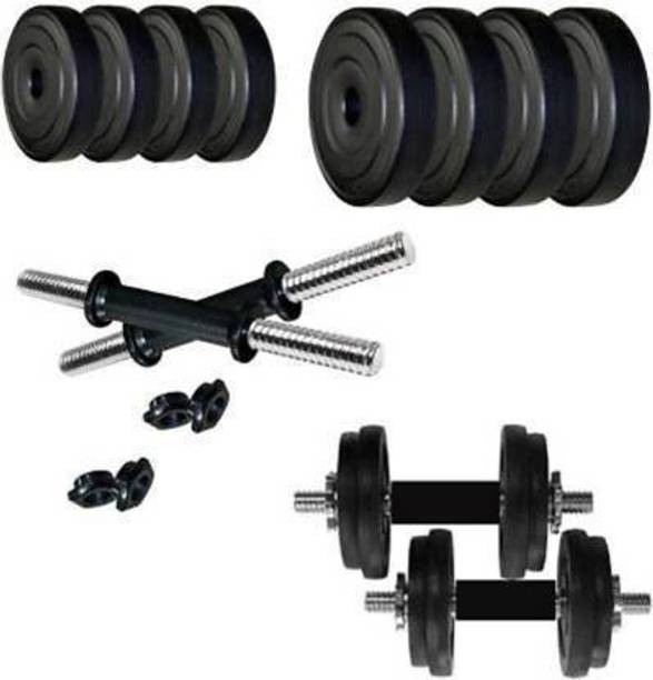 NV Sports RSN home gym ( 2.5 kg 4 pvc plate + 2 rod ) best home gym set. Adjustable Dumbbell