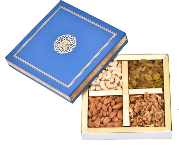 PRIDE STORE Diwali Dry Fruits Gift Pack, 300gm [Cashew, Almond, Walnuts and Raisins] - Healthy & Perfect Gift Hamper for Every Occasion | | Diwali Dry Fruits Gift Hampers Pack | Diwali Festival Celebration | Deepawali Gift Pack For Family, Friends, Birthday Corporate Office Gifts Combo Combo