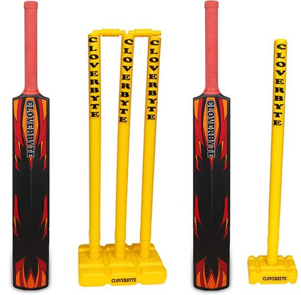 CLOVERBYTE Blast Cricket Combo Set of 2 Cricket Bat And Cricket Wickets Plastic bat full size ( Plastic bat + Wicket set) Cricket Kit
