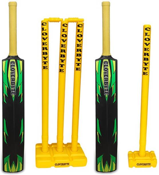 CLOVERBYTE Blast Cricket Combo Set of 2 Cricket Bat And Cricket Wickets Plastic bat full size ( Plastic bat + Wicket set) Cricket Kit
