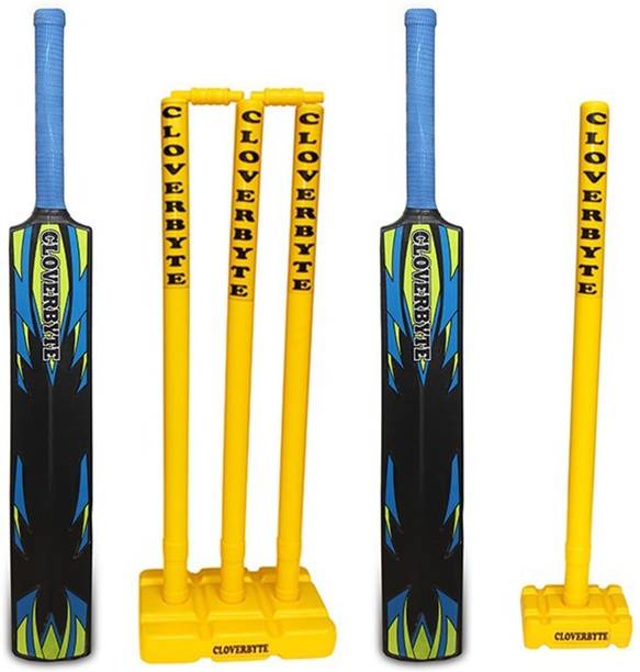 CLOVERBYTE Blast Cricket Combo Set of 2 Cricket Bat And Cricket Wickets Plastic bat full size ( Plastic bat + Wicket set) Cricket Kit