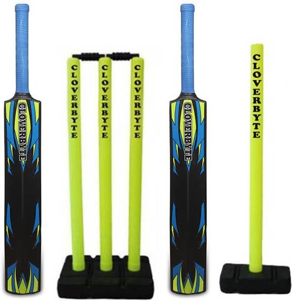 CLOVERBYTE Blast Cricket Combo Set of 2 Cricket Bat And Cricket Wickets Plastic bat full size ( Plastic bat + Wicket set) Cricket Kit
