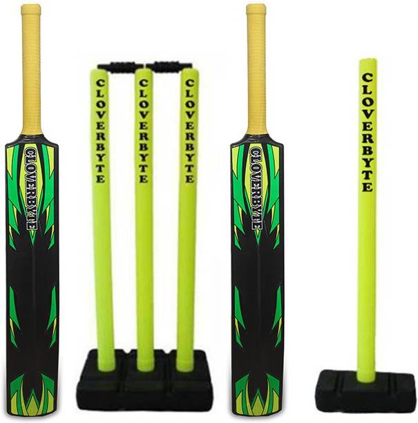 CLOVERBYTE Blast Cricket Combo Set of 2 Cricket Bat And Cricket Wickets Plastic bat full size ( Plastic bat + Wicket set) Cricket Kit