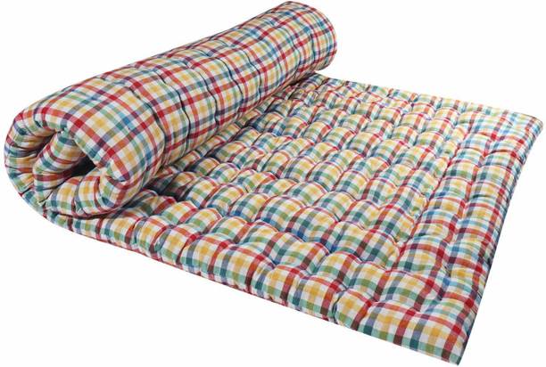 takiyawala Mattress with White Poly-Cotton Filling for Single Bed 3 inch Single Cotton Mattress