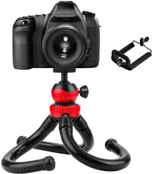 ATSolutions 360 ° Rotatable Ball Head Flexible Gorillapod Tripod with Mobile Attachment for DSLR, Action Cameras &amp; Smartphones Tripod (Black, Load Capacity 1.5 Kg) 3 Axis Gimbal for Camera, Mobile