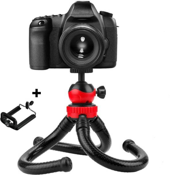 ATSolutions ™12 Inches Height Flexible Gorillapod Tripod with 360° Rotating Ball Head Tripod for All DSLR Cameras(Max Load 1.5 kgs) &amp; Mobile Phones (Black/Red)™ 3 Axis Gimbal for Camera, Mobile