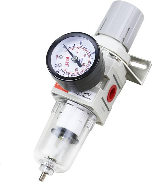 HOSEMART FR 1/4" Pneumatic Air Filter Regulator With Pressure Gauge Test Indicator