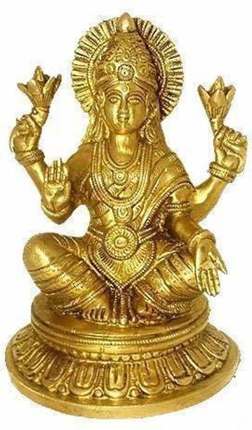 vrindavan shopi Astadhatu (8 Metals) Made Shri Maha Lakshmi Idol/Maha Lakshmi Brass Idol 1600gms Decorative Showpiece  -  20 cm