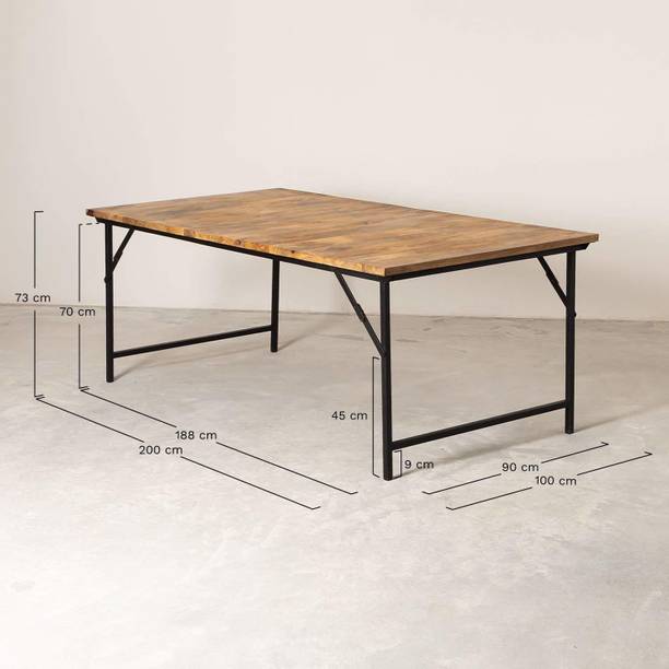 PRITI Rectangular Mango Wood Dining Table (160X90 cm) Solid Wood 4 Seater Dining Table