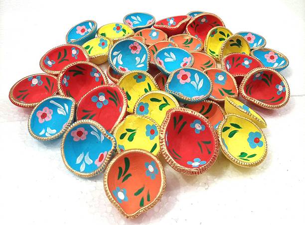 VIAANISH Terracotta (Pack of 25) Table Diya