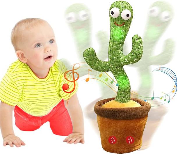 PATPAT Electric Singing Dancing Cactus Toy for Babies, Mimicking Talking Cactus Toys, Wiggly Repeating Cactus Plush Toy, Birthday Gifts for 1/2/3/5/6/7 Year Old Boy Girl Kids
