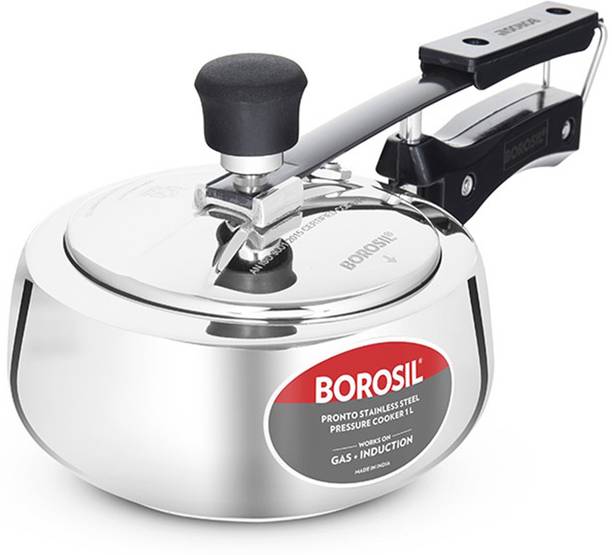 BOROSIL Pronto 1 L Inner Lid Induction Bottom Pressure Cooker