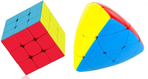 Authfort 3x3 mastermorphix stickerless high speed cube & 3 X 3 Stickerless Cube combo pack of 2