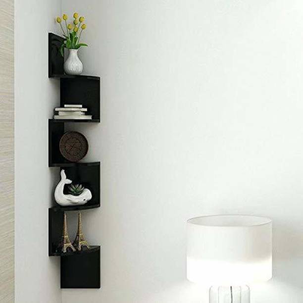 STRONG GALLERY Wall shelf Zigzag Corner Wall Mount Shelf Unit/Racks and Shelves MDF (Medium Density Fiber) Wall Shelf